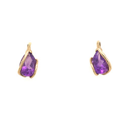 Pre Owned 9ct Amethyst Stud Earrings ZX29